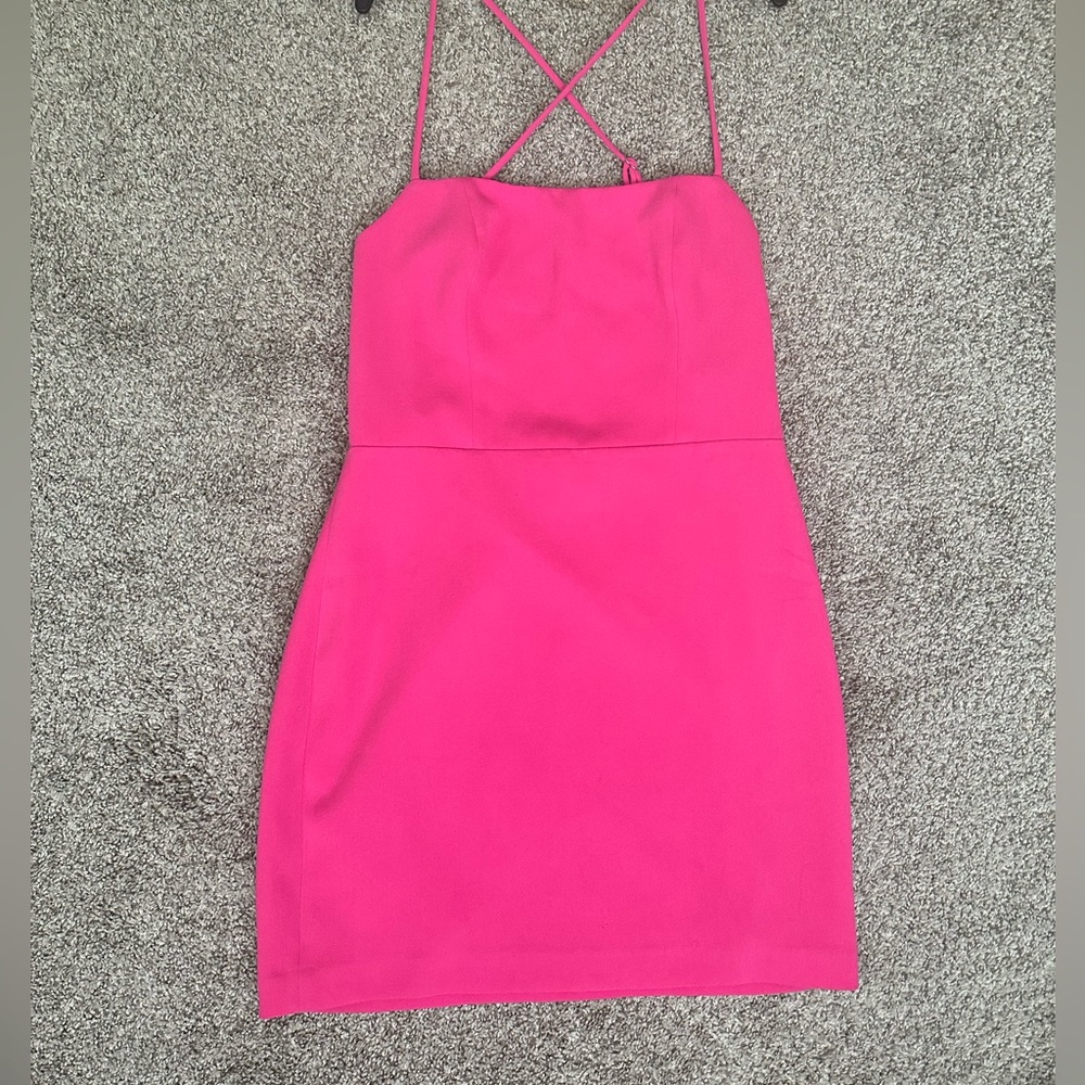 NBD X Revolve Pink mini dress with rhinestone back detailing. New W/ tag. Size M